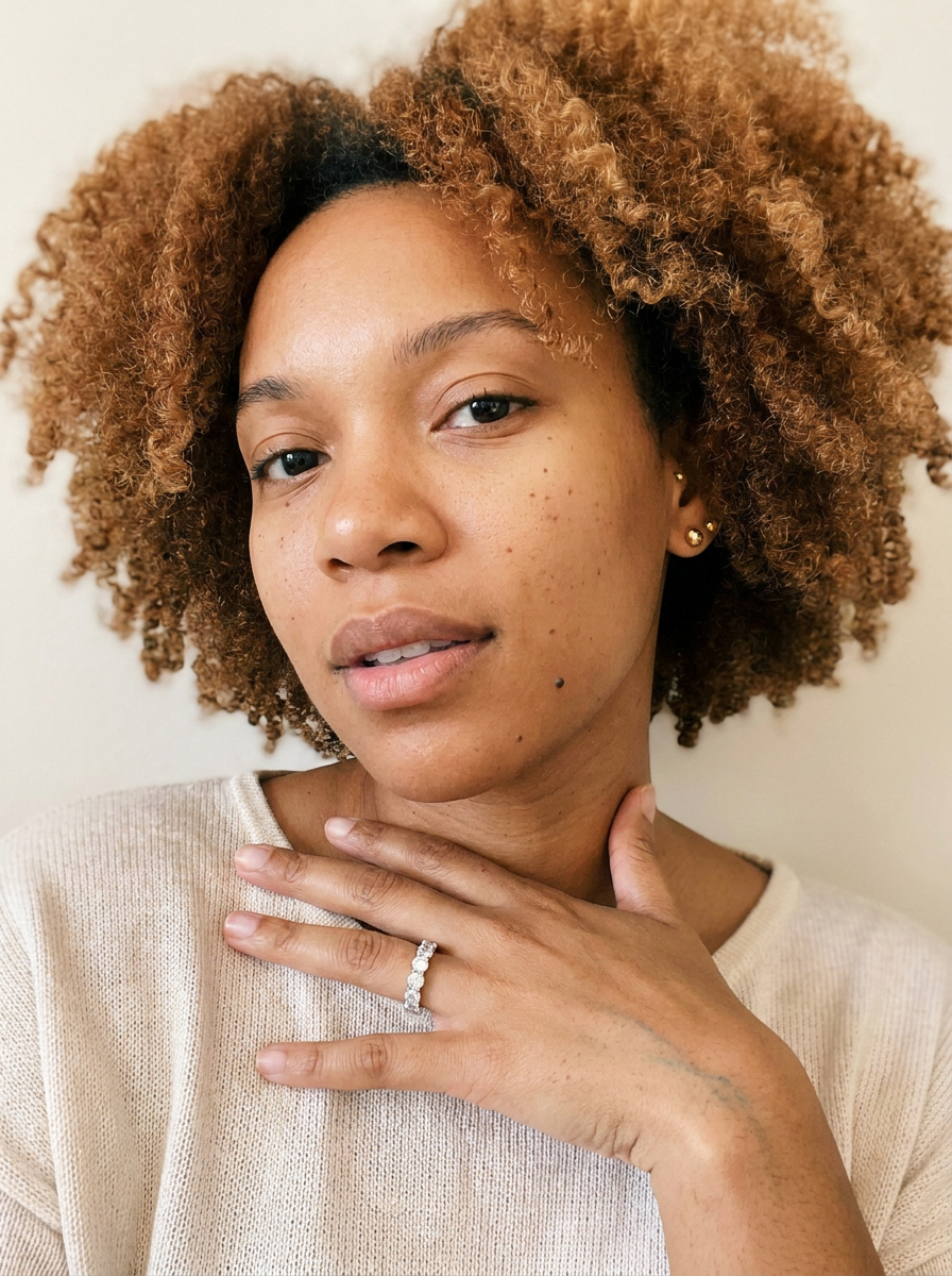 Emmental Ring by Meri Jaan — lab-grown moissanite ring, worn by model