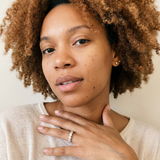 Emmental Ring by Meri Jaan — lab-grown moissanite ring, worn by model