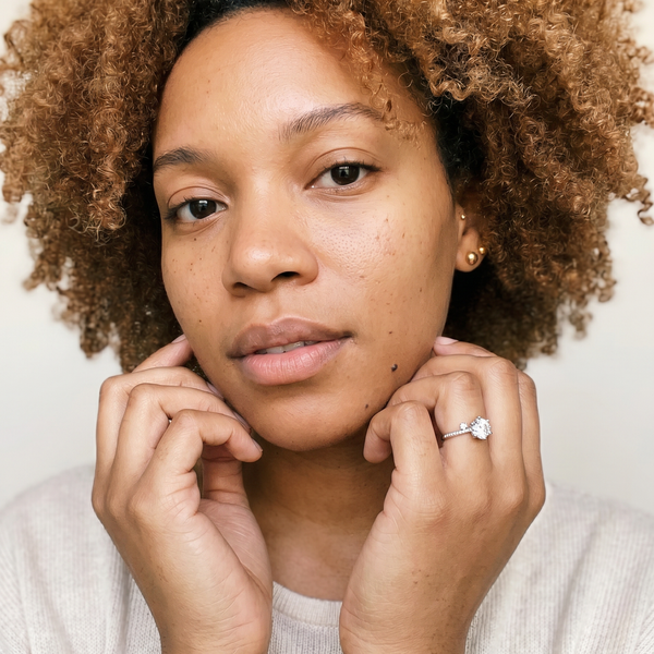 Ernen by Meri Jaan — lab-grown moissanite jewellery, worn by model