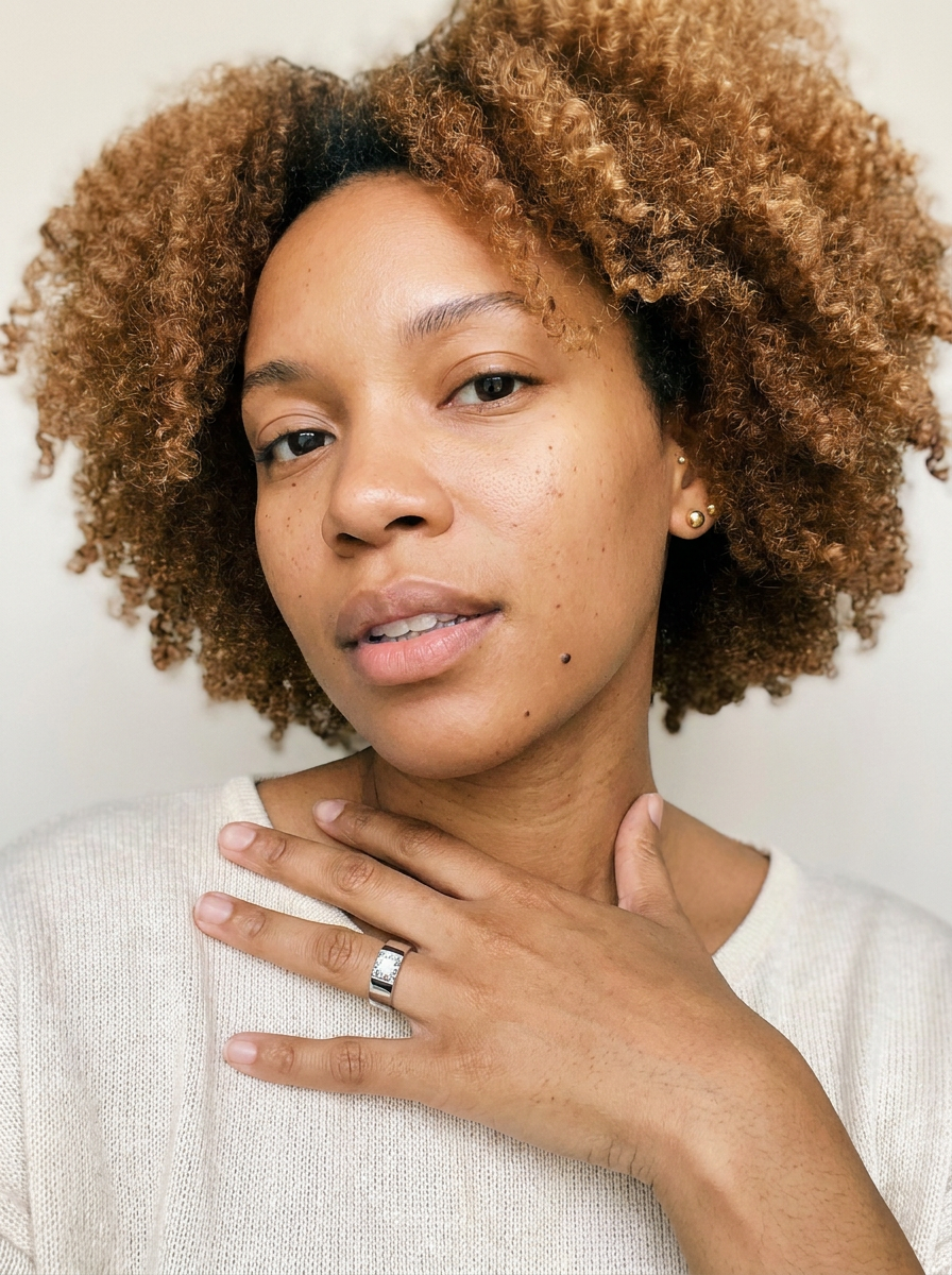 Fiesch Ring by Meri Jaan — lab-grown moissanite ring, worn by model