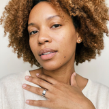 Fiesch Ring by Meri Jaan — lab-grown moissanite ring, worn by model