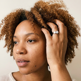 Fiesch Ring by Meri Jaan — lab-grown moissanite ring, worn by model