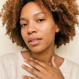 Flims Rings by Meri Jaan — lab-grown moissanite ring, worn by model