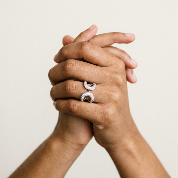 Gandria by Meri Jaan — lab-grown moissanite jewellery, worn by model