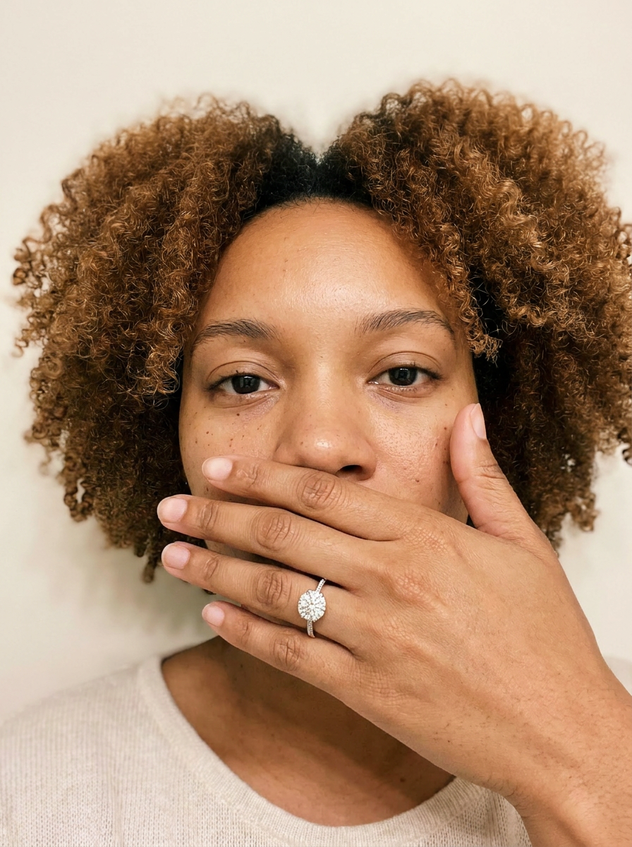 Glarus Ring by Meri Jaan — lab-grown moissanite ring, worn by model