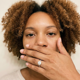 Glarus Ring by Meri Jaan — lab-grown moissanite ring, worn by model