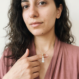Gstaad Necklace by Meri Jaan — lab-grown moissanite necklace, worn by model