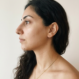 Gstaad Necklace by Meri Jaan — lab-grown moissanite necklace, worn by model