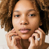 Guarda by Meri Jaan — lab-grown moissanite jewellery, worn by model