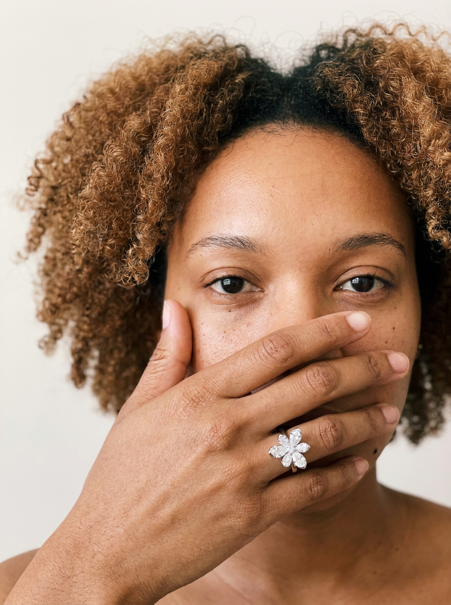 Guarda by Meri Jaan — lab-grown moissanite jewellery, worn by model