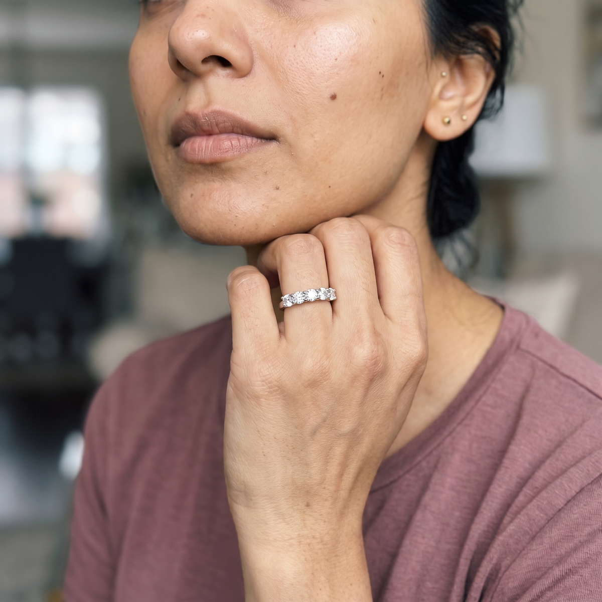 Arolla Ring worn by model