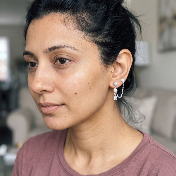Samnaun Earrings worn by model