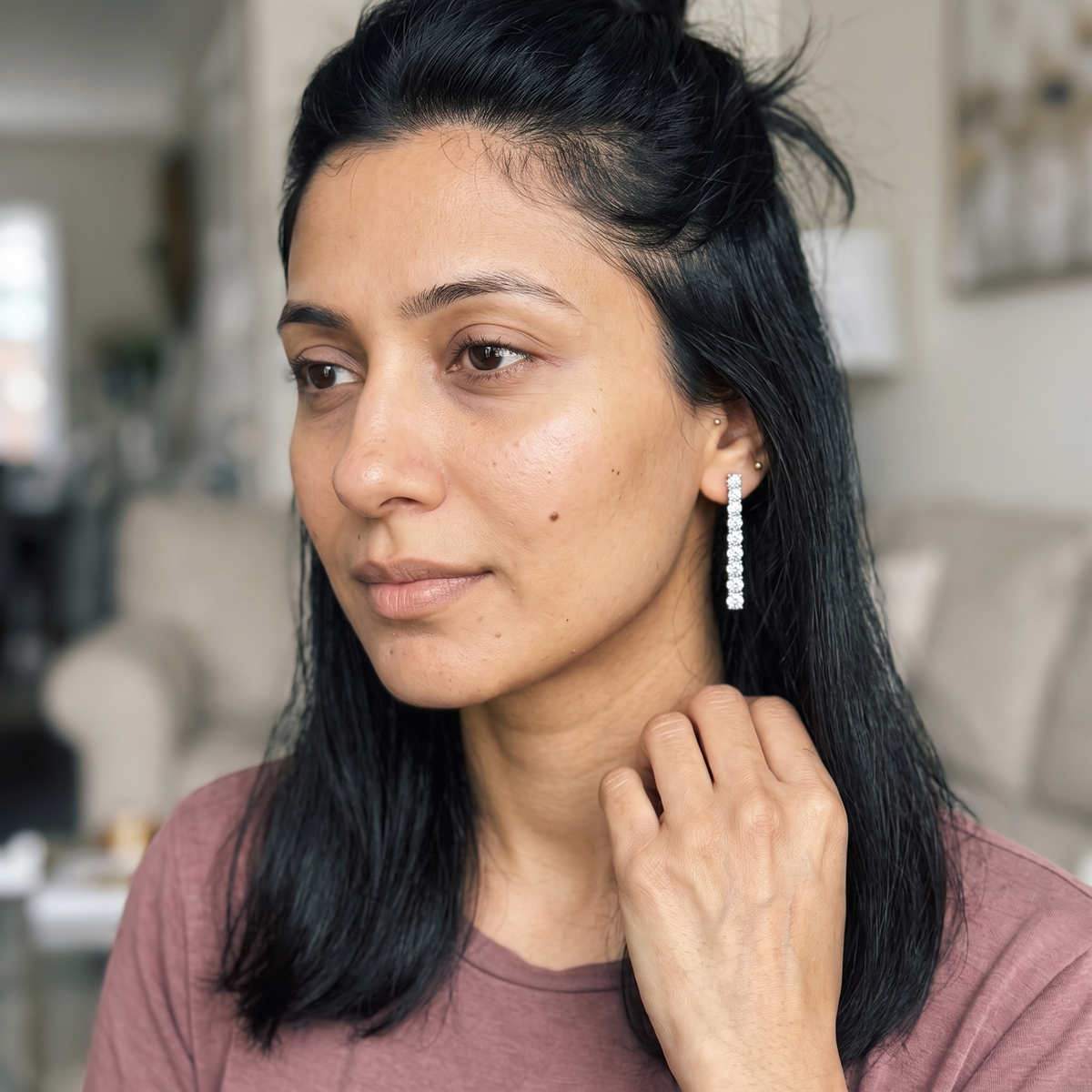 Lavin Earrings worn by model