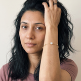 Horgen Bracelet by Meri Jaan — lab-grown moissanite bracelet, worn by model