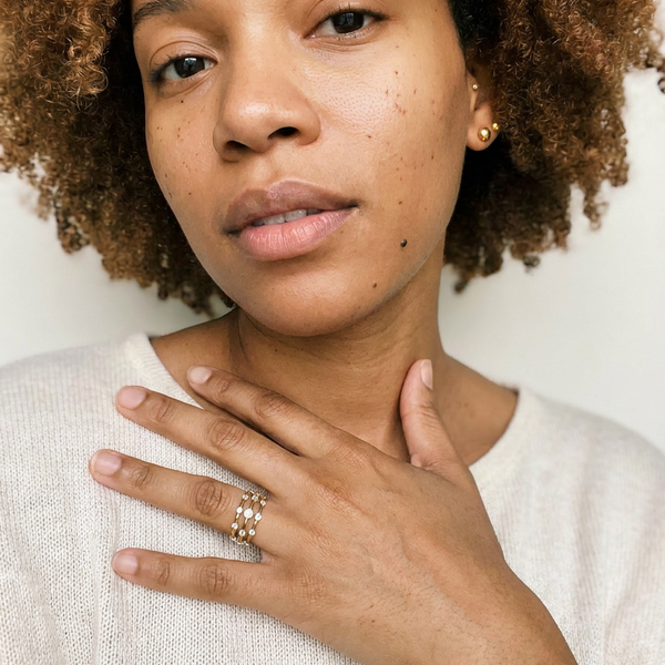 Kandersteg Rings by Meri Jaan — lab-grown moissanite ring, worn by model