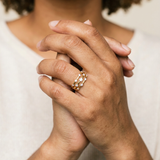 Kandersteg Rings by Meri Jaan — lab-grown moissanite ring, worn by model