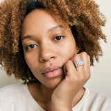 La Chaux-de-Fonds Ring by Meri Jaan — lab-grown moissanite ring, worn by model