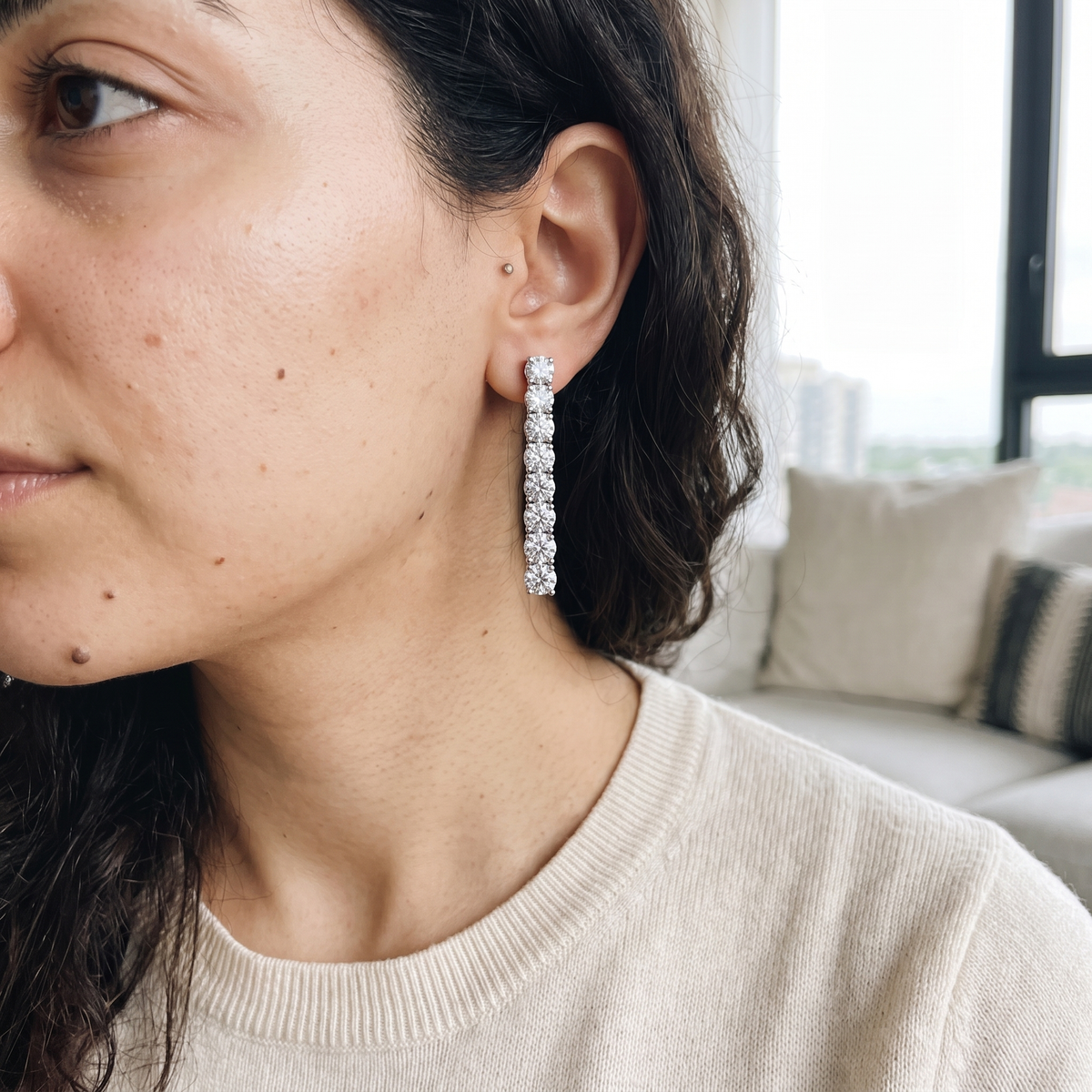 Lavin Earrings worn by model