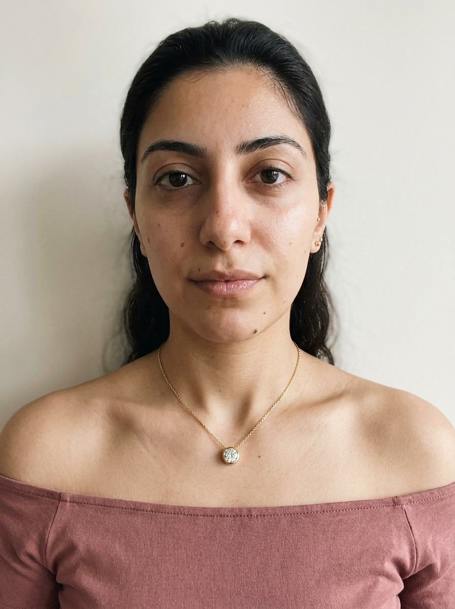 Lax Necklace by Meri Jaan — lab-grown moissanite necklace, worn by model