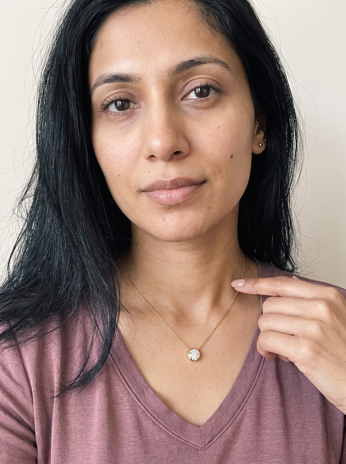 Lax Necklace worn by model