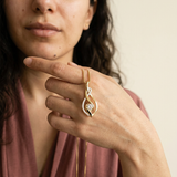 Lucerne Necklace by Meri Jaan — lab-grown moissanite necklace, worn by model