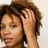 Luzern Ring by Meri Jaan — lab-grown moissanite ring, worn by model