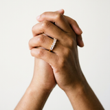 Luzern Ring by Meri Jaan — lab-grown moissanite ring, worn by model