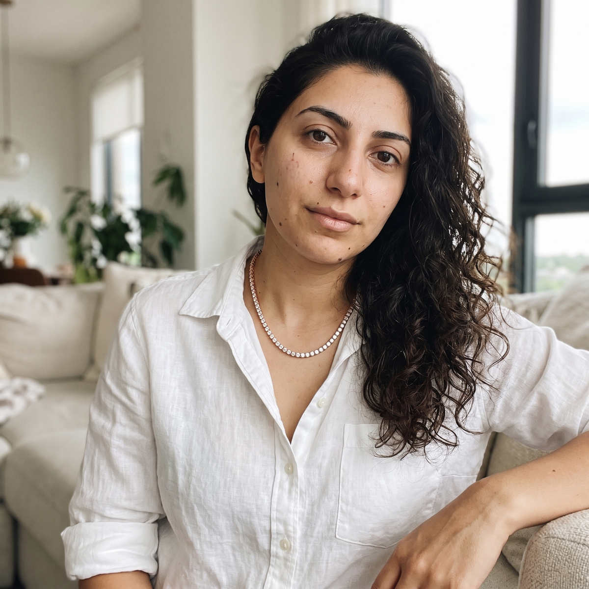 Melide Necklace worn by model