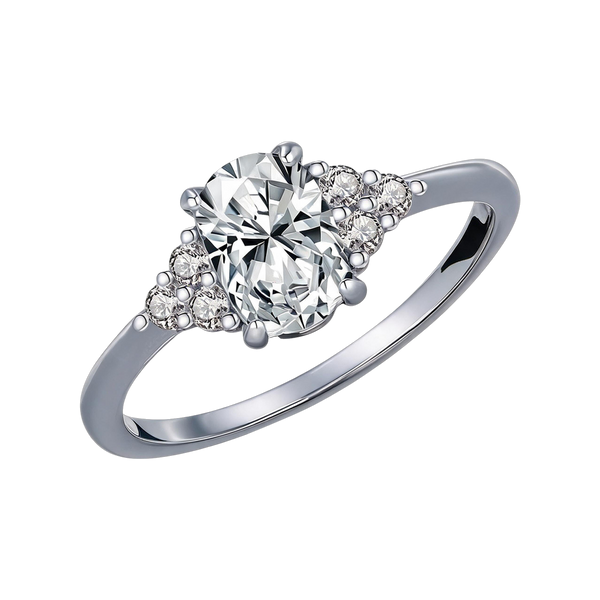 Vintage Rings category - Avers oval solitaire moissanite ring