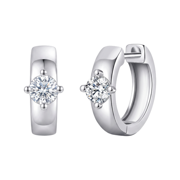 Earrings category - silver huggie hoop earrings