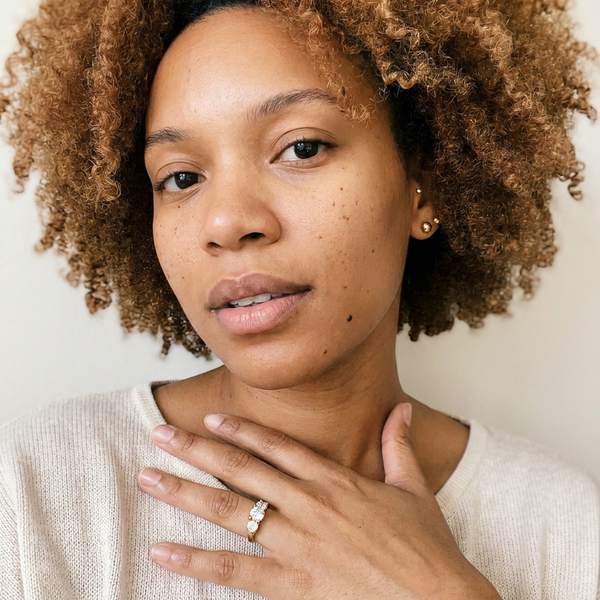 Montagne Ring by Meri Jaan — lab-grown moissanite ring, worn by model