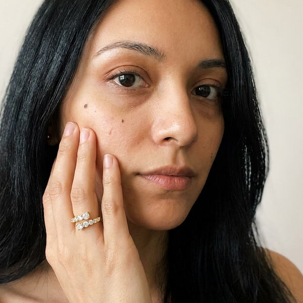 Monthey Ring by Meri Jaan — lab-grown moissanite ring, worn by model