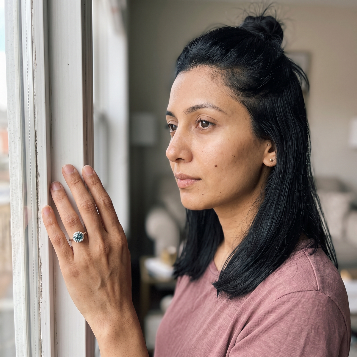 Morcote Ring worn by model