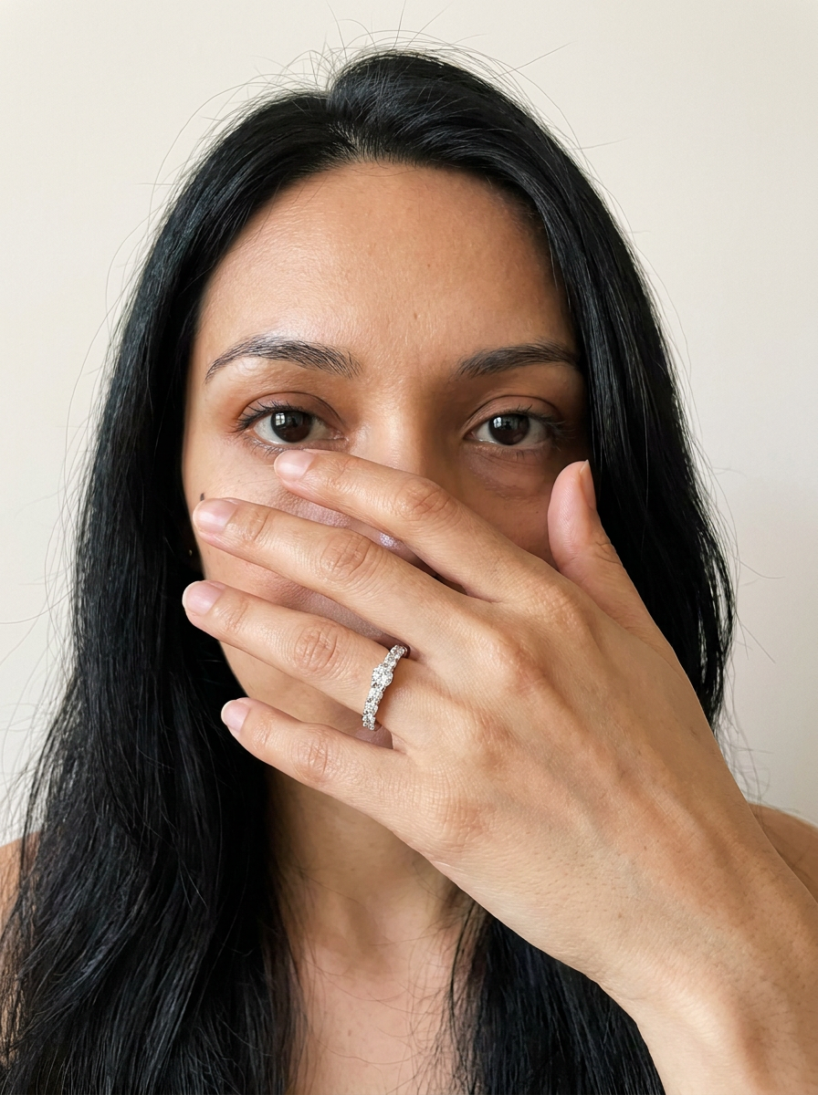 Mürren by Meri Jaan — lab-grown moissanite jewellery, worn by model