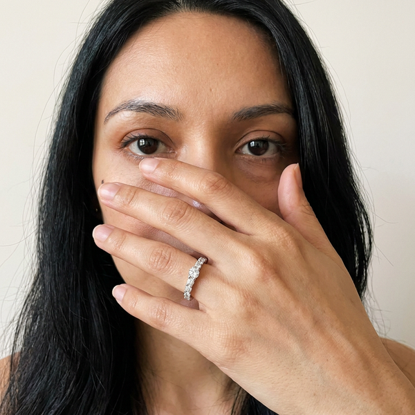 Mürren by Meri Jaan — lab-grown moissanite jewellery, worn by model
