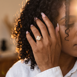 Mutton Ring by Meri Jaan — lab-grown moissanite ring, worn by model