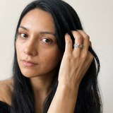 Open Butterfly Ring by Meri Jaan — lab-grown moissanite ring, worn by model