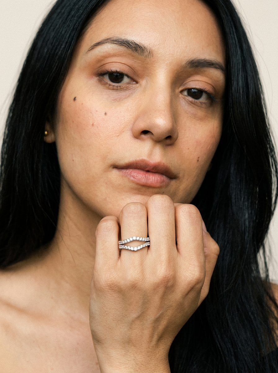 Pachu by Meri Jaan — lab-grown moissanite jewellery, worn by model