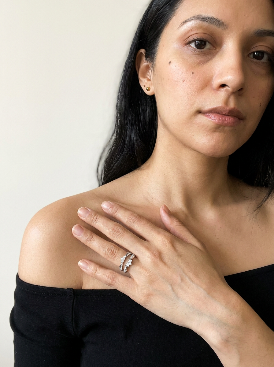Pelwan by Meri Jaan — lab-grown moissanite jewellery, worn by model