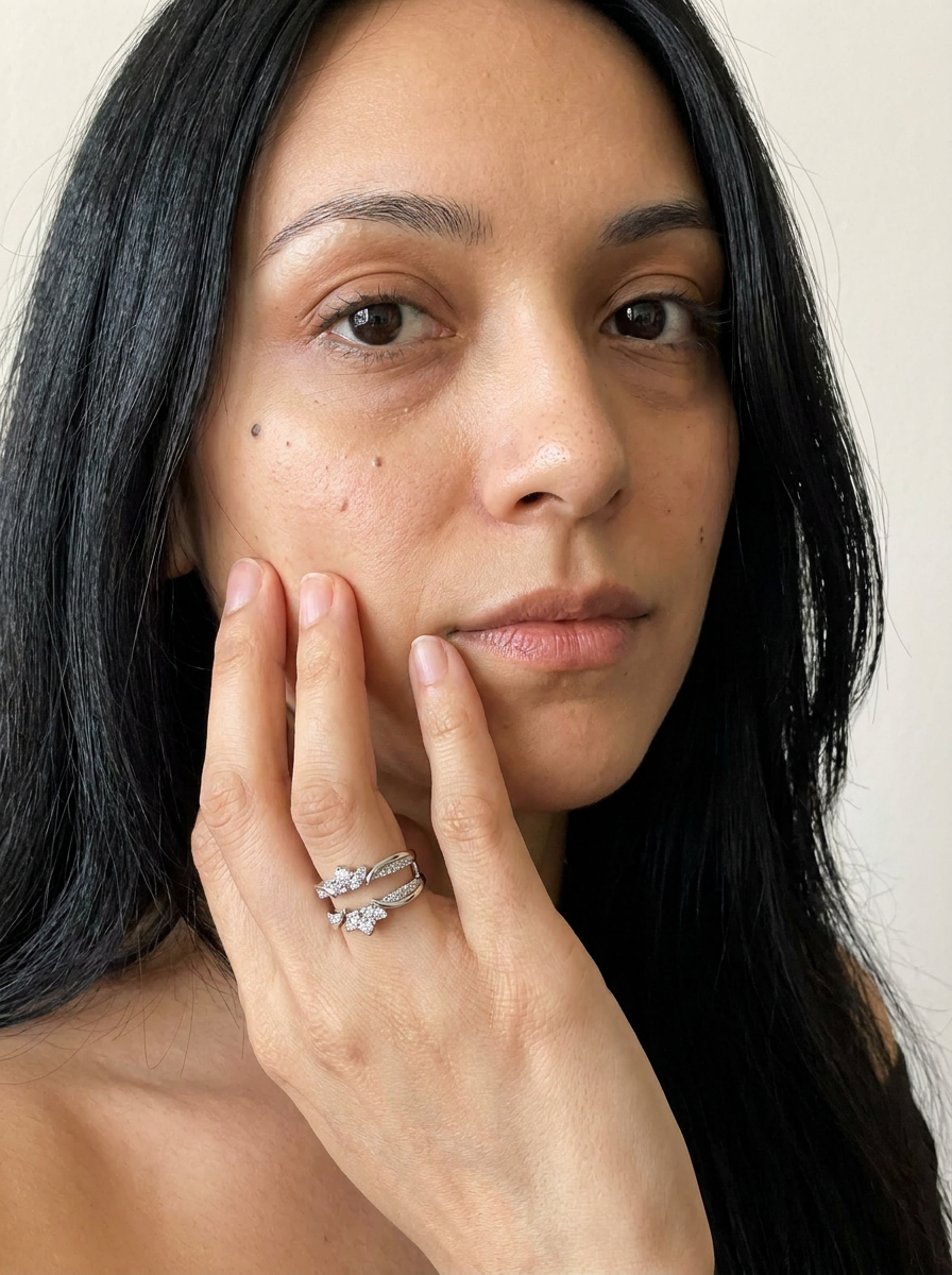 Pelwan by Meri Jaan — lab-grown moissanite jewellery, worn by model