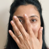Ponte Tresa Ring by Meri Jaan — lab-grown moissanite ring, worn by model