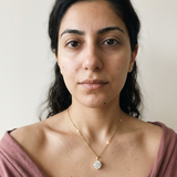 Rothenthurm Necklace by Meri Jaan — lab-grown moissanite necklace, worn by model