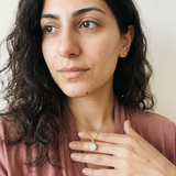 Rothenthurm Necklace by Meri Jaan — lab-grown moissanite necklace, worn by model