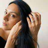 Saas-Fee by Meri Jaan — lab-grown moissanite jewellery, worn by model