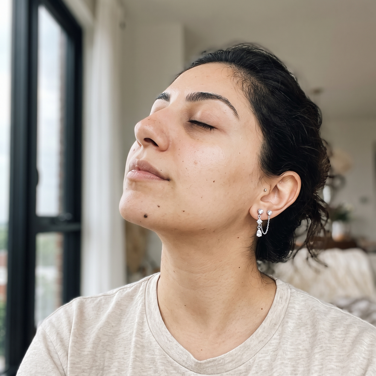 Samnaun Earrings worn by model