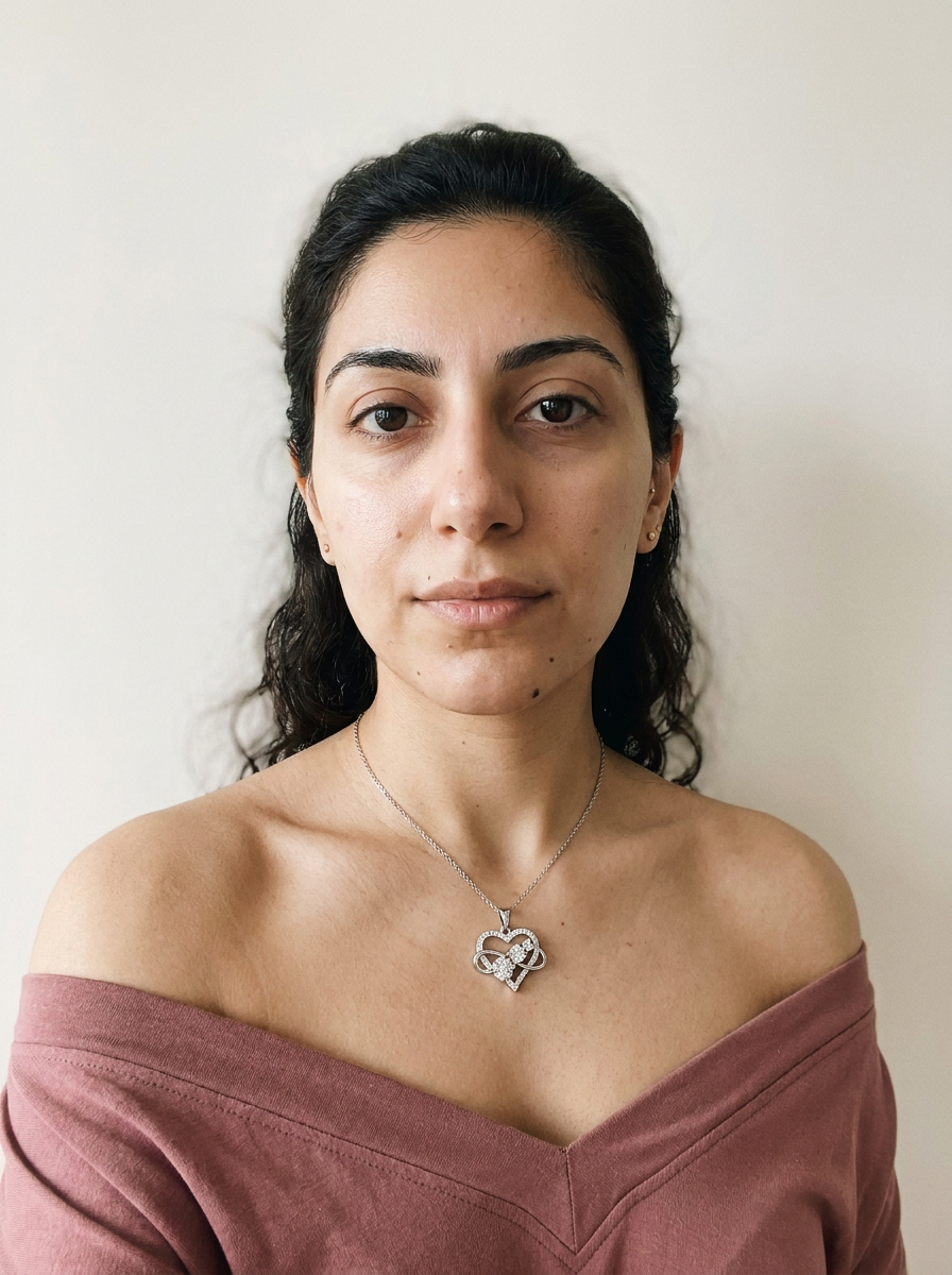 Schwyz Necklace by Meri Jaan — lab-grown moissanite necklace, worn by model