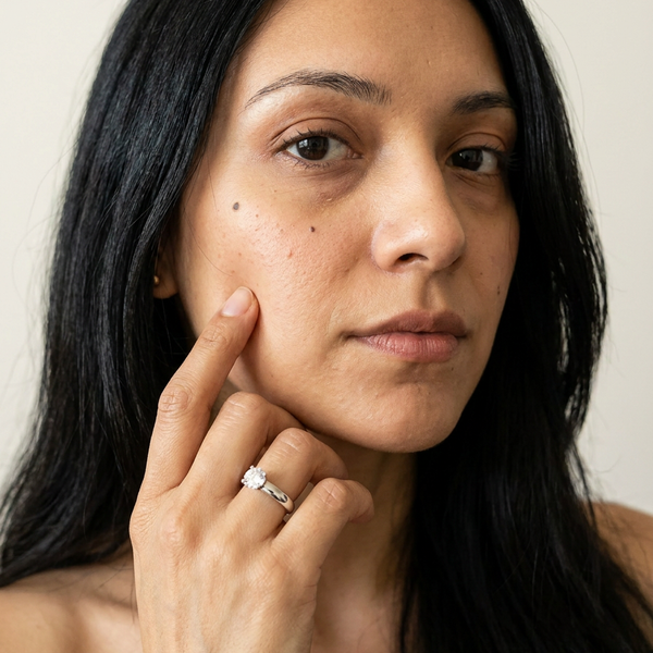 Sils Maria by Meri Jaan — lab-grown moissanite jewellery, worn by model
