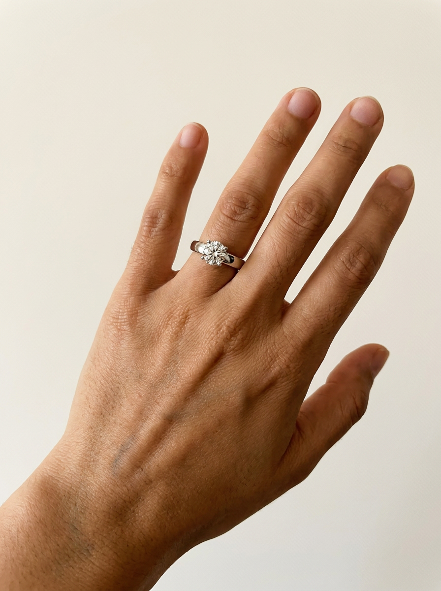 Sils Maria by Meri Jaan — lab-grown moissanite jewellery, worn by model
