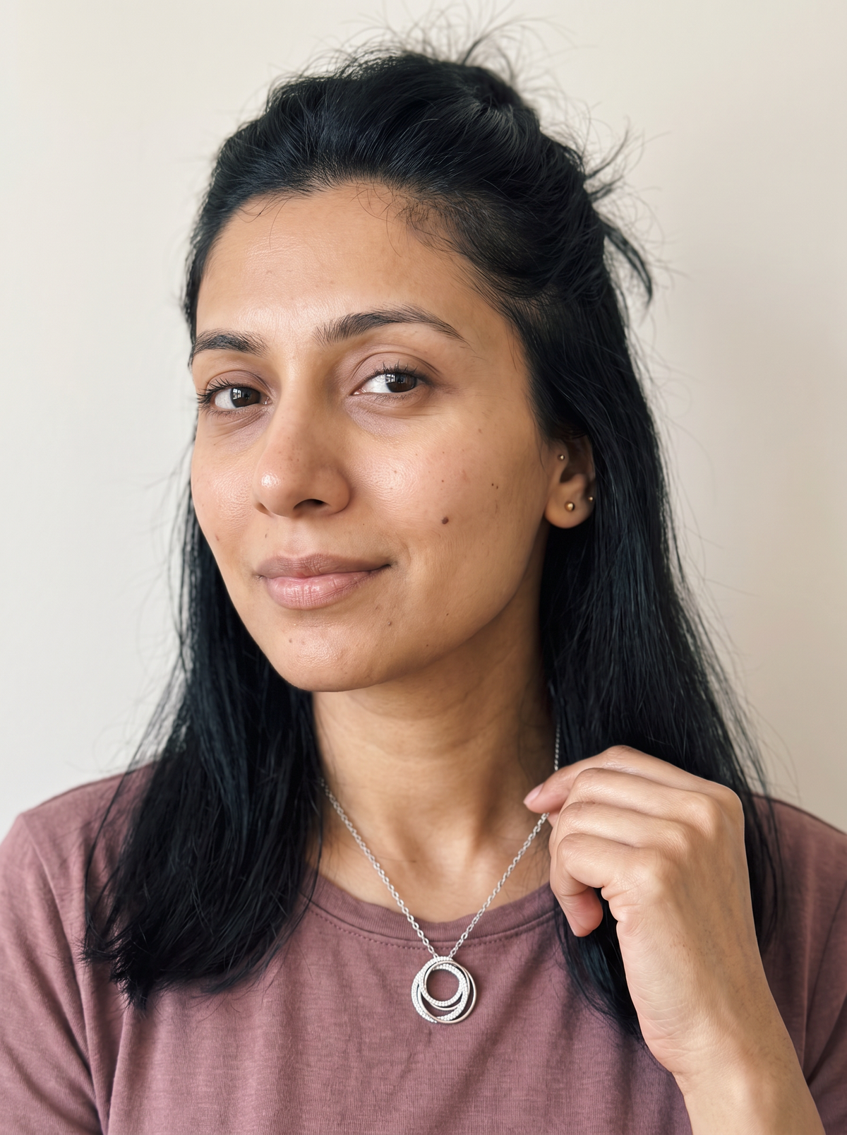 Sion Necklace worn by model