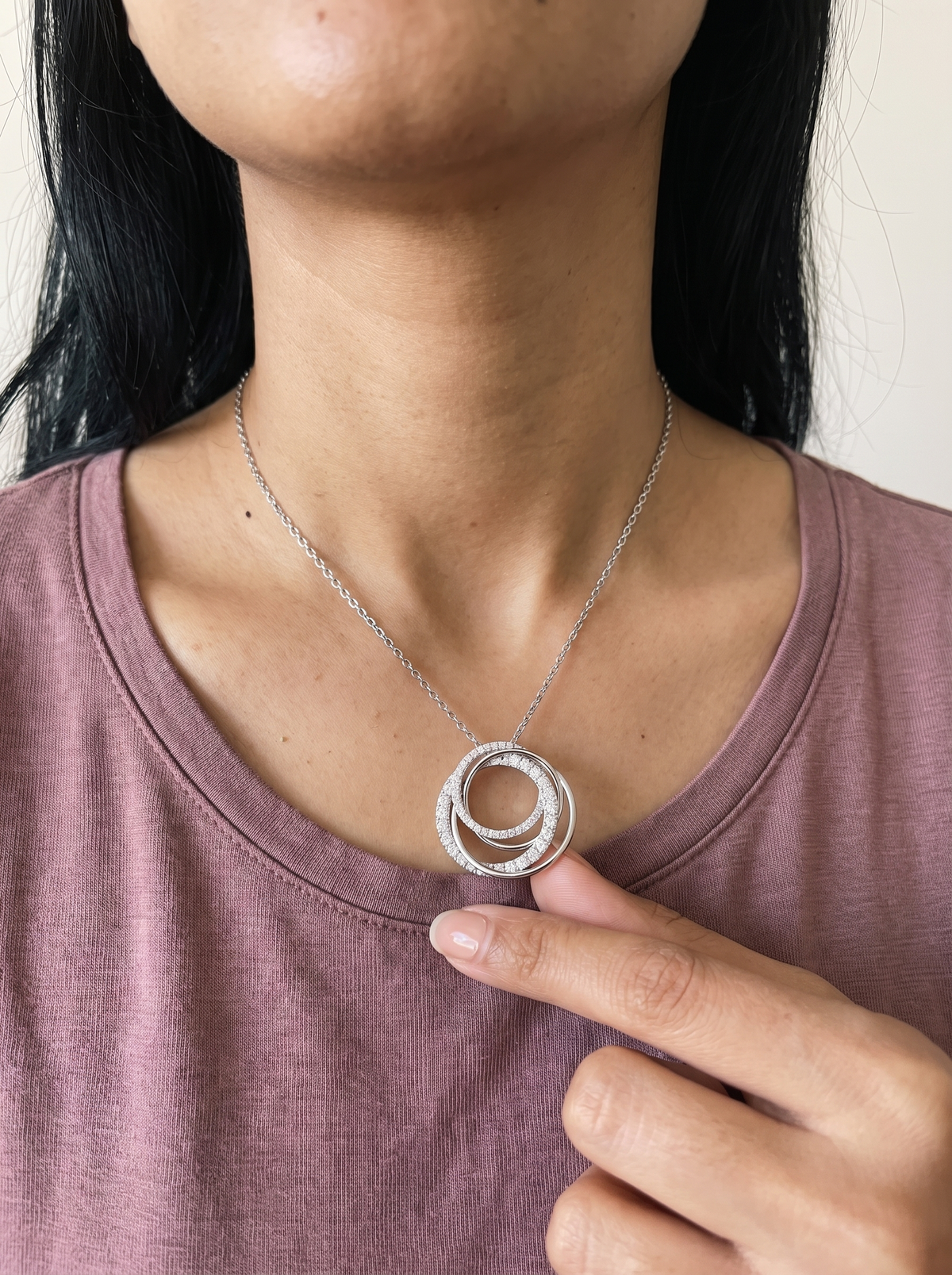 Sion Necklace worn by model